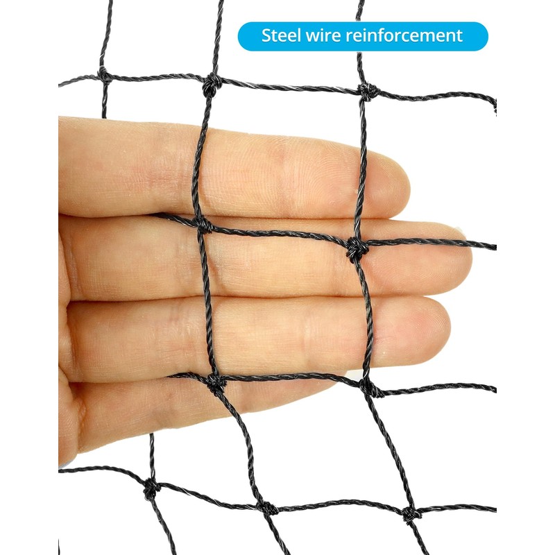 QWORK Wire Reinforced Cat Net with Mounting Set 3 x