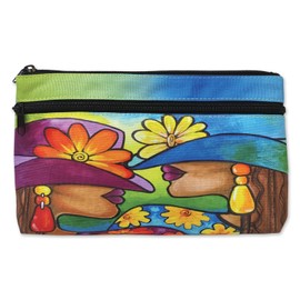 Shades of Color Twin Zipper Cosmetic Pouch – African American Art Travel Bag for Makeup, Toiletries & Accessories, Sister Sunday, Sister Sunday