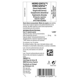 SOLGAR Solgar? Gentle Iron (Iron Bisglycinate) 20 mg Vegetable Capsules - Pack of 90,packaging may vary