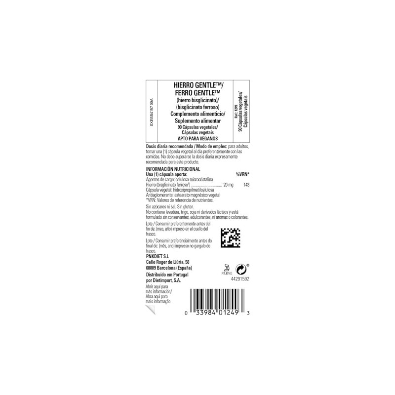 SOLGAR Solgar? Gentle Iron (Iron Bisglycinate) 20 mg Vegetable Capsules