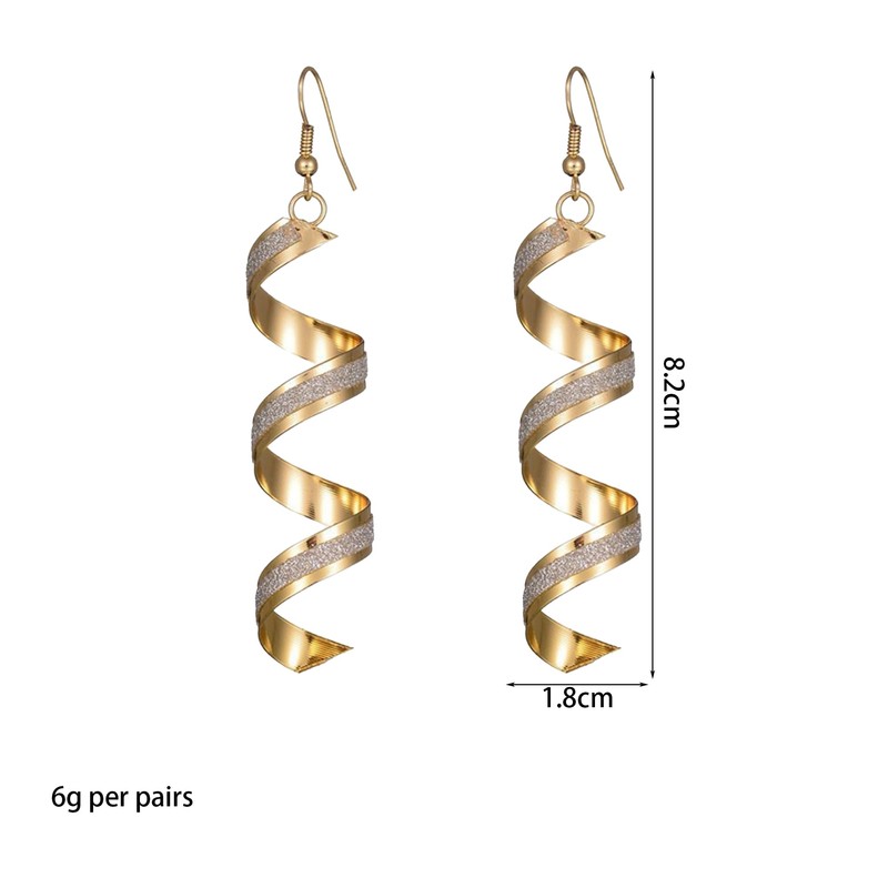 Anmpab Boho Spiral Earrings for Women Gold Silver Metal Wave