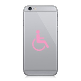 RDW Pair of Handicap Cell Phone Stickers Mobile Wheelchair accessible - Pink