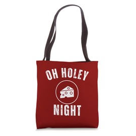 O Holey Night Funny Xmas Swiss Cheese Christmas Carol Joke Tote Bag