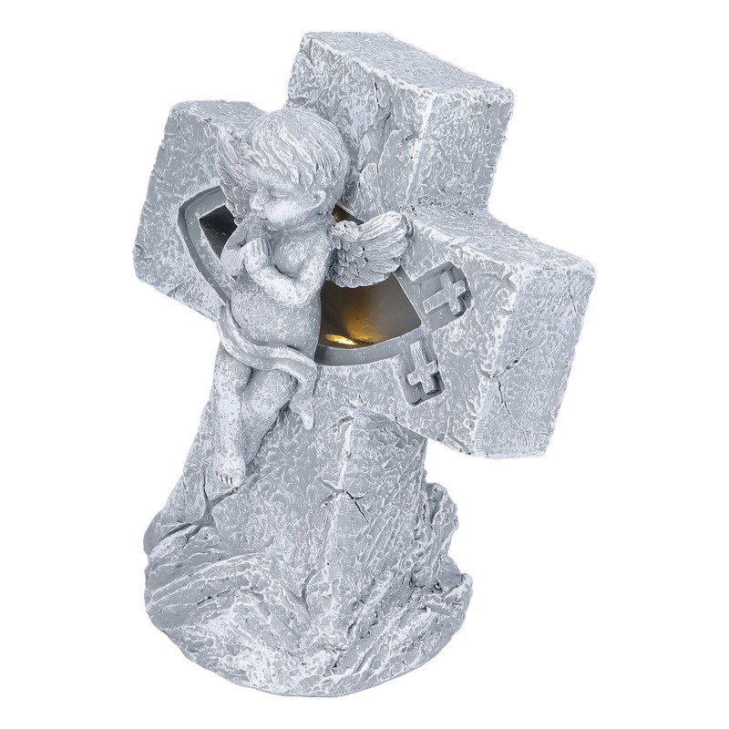 Angel Statue Hollow Design Cute Appearance Environmentally Friendly Resin Light