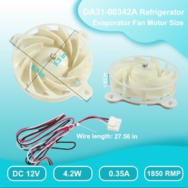DA31-00342A Refrigerator Evaporator Fan Motor Fit for Sam Sung Refrigerator Replaces PS12590899, ARES2130RA, AP6803165, EAP12590899, 4982090