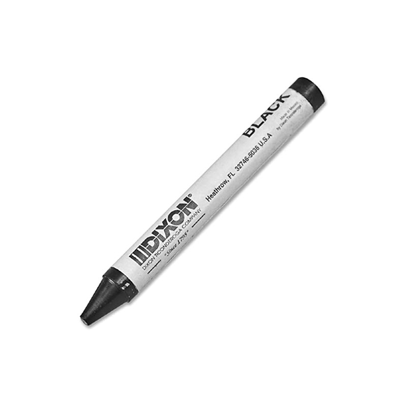 Dixon Round American Marking Crayons, Black, Pack of 12 (05005)
