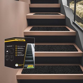CHUANGSEED Stair Non-Slip Tape 8''x30''（12-Pack） Heavy Duty Black 80 Grit Anti-Slip Outdoor treads Grip Tape- High Traction Adhesive Treads- Anti Skid Tape-Waterproof