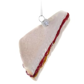 Cody Foster & Co Classic PB&J Sandwich Glass Ornament, Handcrafted, Realistic Food-Themed Decor, 5 Inches