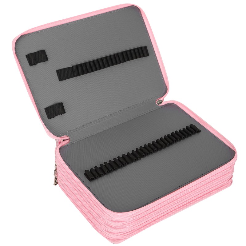 Pencil Case Rose Printed Multi Layer Zipper 252 Slots Portable