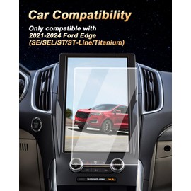ECOZEN Screen Protector For 2021-2024 Ford Edge(SE/SEL/ST/ST-Line/Titanium) 12-Inch Navigantion Touch Screen - 9H Hardness Tempered Glass HD 2021-2024 Ford Edge Accessories Anti Fingerprints