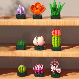 Luxury Cactus Suculenta Planta Juego De Construcción Bloques Armar