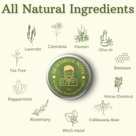 Dr. Seymour Butts All Natural Ointment for Hemorrhoids & Fissure Relief Fast Healing Maximum Strength for Men & Women