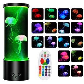 Soarling Jellyfish Lamp, Jelly Fish Light Lamp with 17RGB Color Changing & 4 Colour Modes, Jellyfish Light Aquarium Lamp with Remote Control, Sensory Mood Light for Relax, Living Room Decor, Black