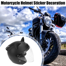 Motoforti 2pcs Cat Ears Style Attachments Helmet Decoration Accessories Self Adhesive Universal Helmet Cover Sticker for Motorcycle Bicycle Scooter Black TPU