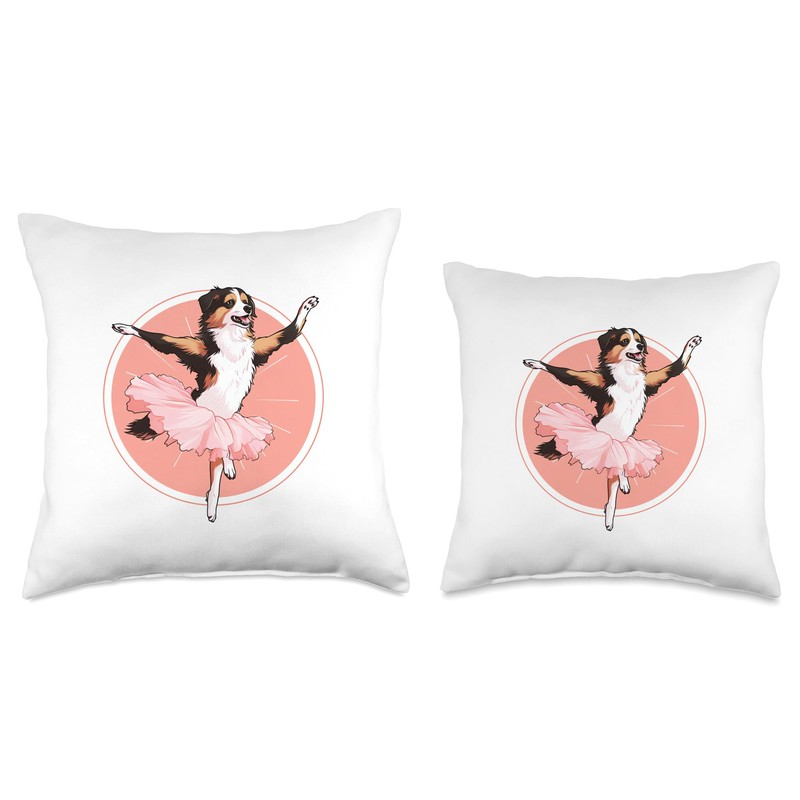 Cute Aussie Gifts Australian Shepherd Ballerina Funny Dog Ballet Throw