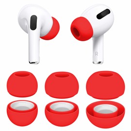 3 Pairs Compatible with AirPods Pro 1st 2nd Ear Tips Buds, Small Medium Large 3 Size Silicone Rubber Eartips Earbuds Gel Accessories Compatible with AirPods Pro 2 and 1st - S/M/L Red