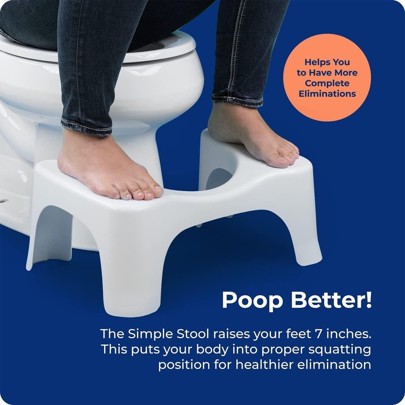 Squatty Potty Simple Curve Bathroom Toilet Stool 7" White