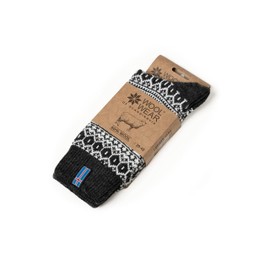 HomeOfSocks Flag Socks Iceland – Women's and Men's Cuddly Socks Made of Wool – Thick Socks with 60% Wool Content and Icelandic Flag – Durable and Sustainably Packed – Made in Portugal, charcoal