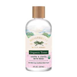 Humphreys Clarify + Soothe Witch Hazel with Rose Organic Toner, Clear, 8 Oz