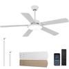 RIENAZA 52 inch Ceiling Fans with Lights and Remote Control,White