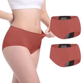 Carer Incontinence Underwear for Women Washable Women's Incontinence Panties 150ml High Absorbent Leak Proof Underwear for Women Bladder Leaks & Postpartum 2pk-2XL Orange