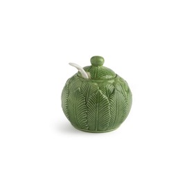 Excelsa Foliage Ceramic Sugar Bowl with Spoon