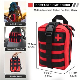 First Aid Kits 363Pcs Survival Gear Home Travel Size Emergency Kit Tactical Hiking Camping Essentials Backpack Sports Office Boat Urgent Accident,Red