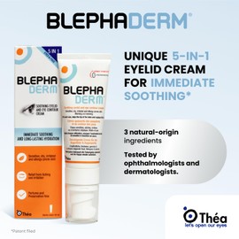 THEA PHARMA BLEPHADERM? Soothing Eyelid and Eye Contour Cream - Soothes, Protects, Repairs, Moisturises And Reduces Puffiness - for sensitive, dry, irritated, skin around the eye area. 40ml