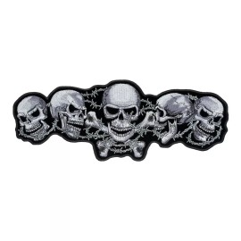 PatchStop - World's Largest Patch Store Skulls Crossbones & Barbed Wire Patch, Skull Back Patches - Large