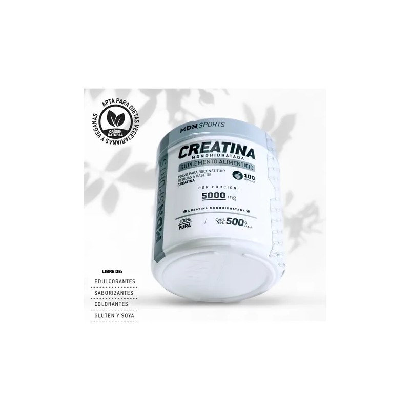 Creatina Monohidratada En Polvo Alta Pureza 500g Mdn Sports