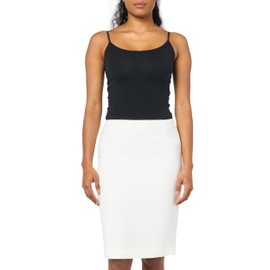 Kasper Women's Stretch Crepe Knee Length Pencil Skirt, Vanilla Ice