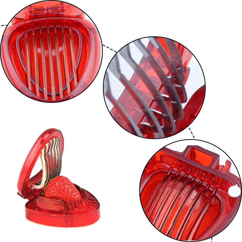 Strawberry Slicer, Strawberry Huller, Strawberry Pedicle Remover, Stainless Steel, for