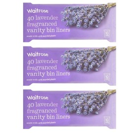 WAITROSE 40 Lavender Fragranced Vanity Waste Bin Liners 3 Pack