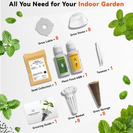 Mint Seed Pod Kit for AeroGarden, Ahopegarden, Gardencube Indoor Garden – 8 Pods, 150+ Seeds: Spearmint, Catmint, Bergamot Mint | Compatible with All Hydroponic Systems, Includes Plant Food