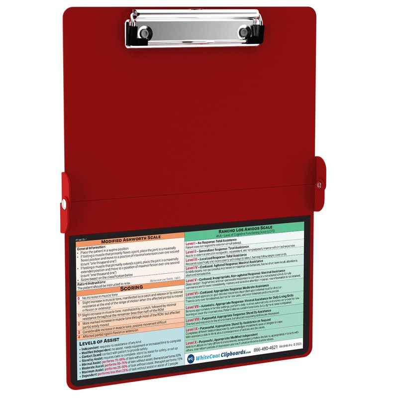 Whitecoat Clipboard® - Physical Therapy Edition (Red, Bifold)