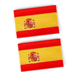 Pakana 2 x Spain Flag Embroidered Military Patch with Velcro Fastening