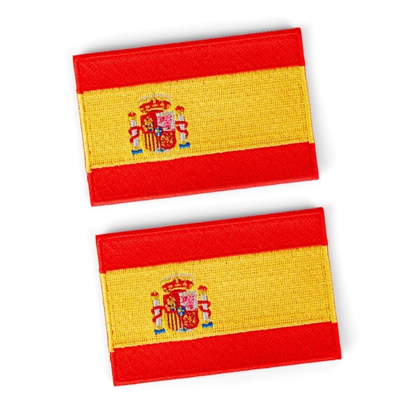 Pakana 2 x Spain Flag Embroidered Military Patch with Velcro