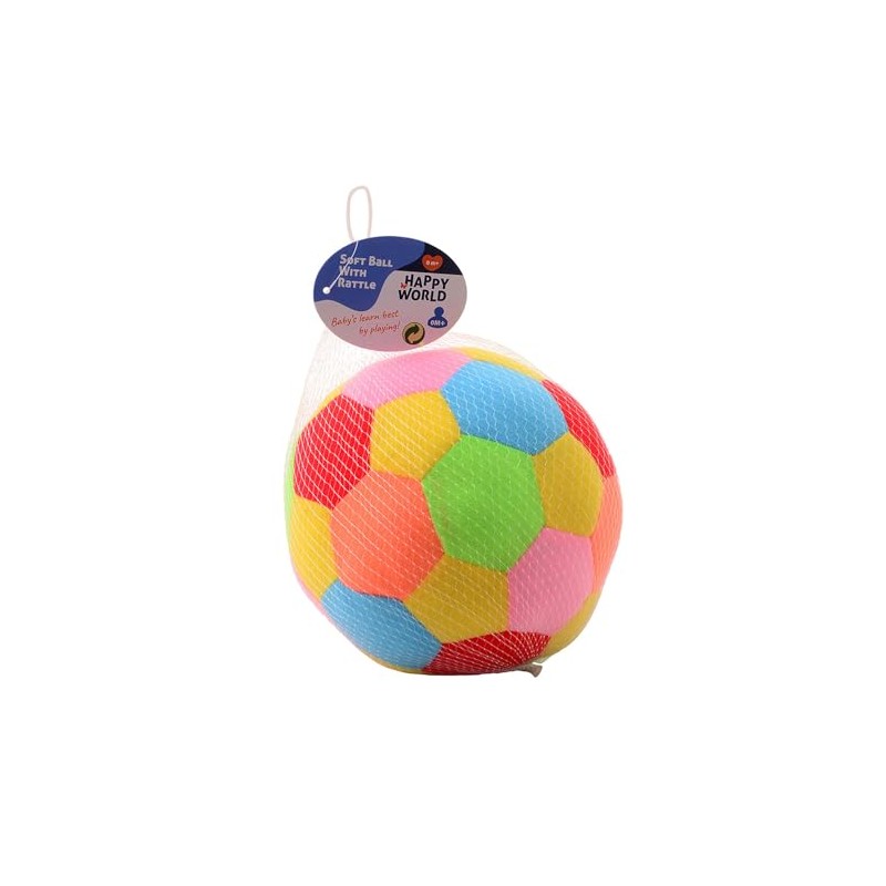 soft ball with rattle Happy World 18 cm