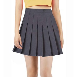 Women Girls high Waisted Pleated Skater Tennis School Skirt Uniform Skirts with Lining Shorts