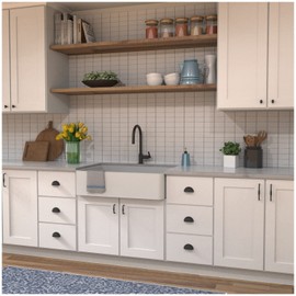 Hickory Hardware 10 Pack Solid Core Kitchen Cabinet Knobs, Luxury Cabinet and Dresser Knobs, Handle Pulls for Doors & Drawers, 1-1/4 Inch, Satin Nickel, Williamsburg Collection