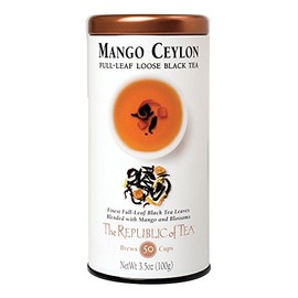 The Republic of Tea Mango Ceylon Black Full-Leaf Loose Tea, 3.5 Ounces / 50-60 Cups