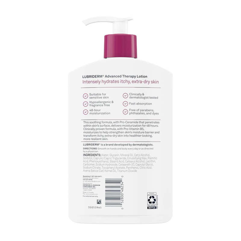 Lubriderm Advanced Therapy Fragrance Free Moisturizing Hand & Body Lotion
