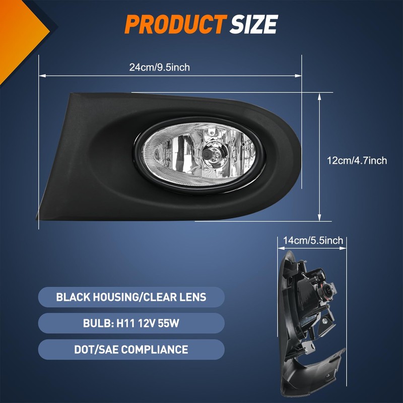 Nilight Fog Lights Assembly Compatible with 2002 2003 2004 Acura