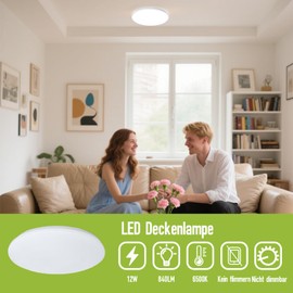 Maxled, Light is Led! Ceiling Light LED Ceiling Light Diameter 23 cm, 6500 K Bathroom Lamp Round Flat, 12 W 840 LM Modern Simple Lamp Thin for Bathroom/Balcony/Basement/Bedroom/Hallway/Office/Bathroom