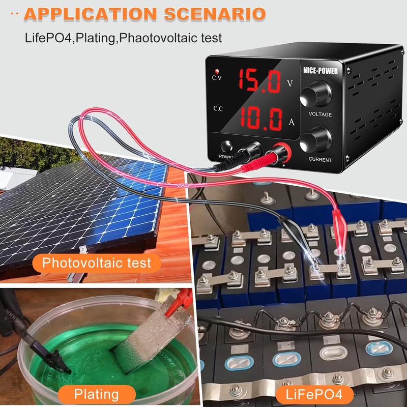 NICE-POWER DC Power Supply Variable 0~30V 0~10A, 3-Digits LED Display