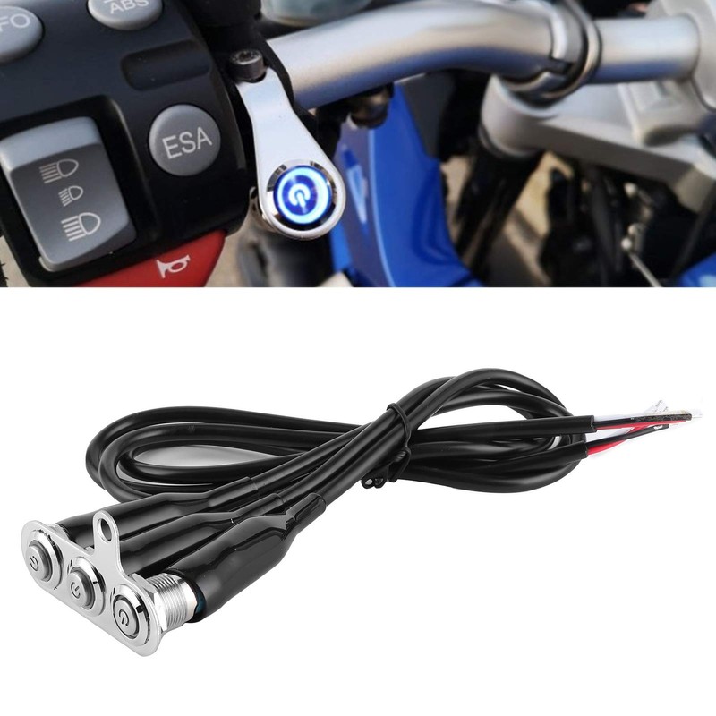 Stainless Steel Motorcycle Handlebar Switch LED Bracket Control Push Button