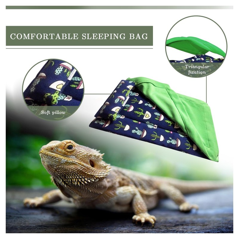 WAYUTO Bearded Dragon Bed with Pillow and Blanket Reptile Sleeping