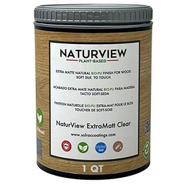 A12W100 - NATURVIEW Extra MATT - Water Based BIO-Polyurethane Clear Varnish for Wood. Interior - 1 QT …
