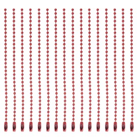 MECCANIXITY Ball Bead Chain Beaded Necklace Chains 5 Inch Adjustable Metal Ball Chains 2.4mm/0.1inch Keychain for Jewelry Making,DIY Craft Projects,Pack of 36(Red)