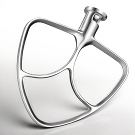 KAROXY Stainless Steel Flat Beater for KitchenAid 4.5 & 5.0 Qt Tilt-Head Mixer, Paddle Attachment for K45SS, Dishwasher Kitchen Aid Paddle Replacement Attachment